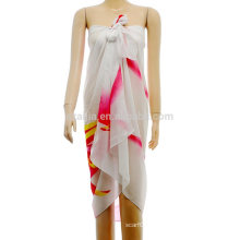Fashion ladies imprimé en rayon polyester chiffon sarong pareo